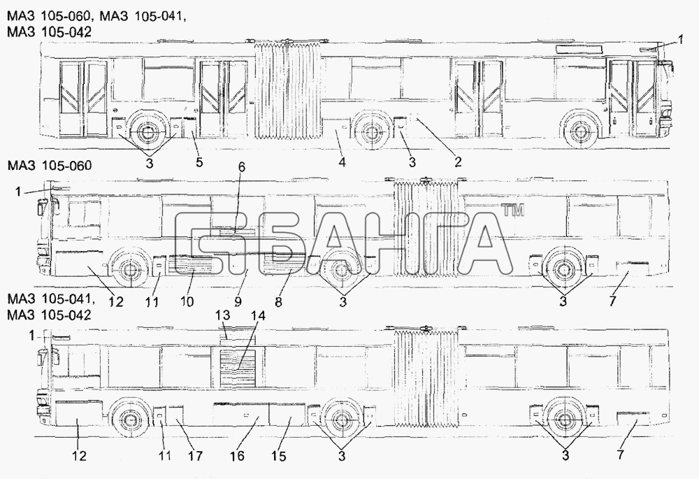 АМАЗ МАЗ-107 Схема Расположение крышек и решеток на кузове banga.ua